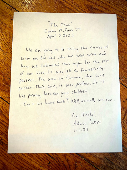 GoHeels Excerpt (handwritten & signed excerpt of your choice)